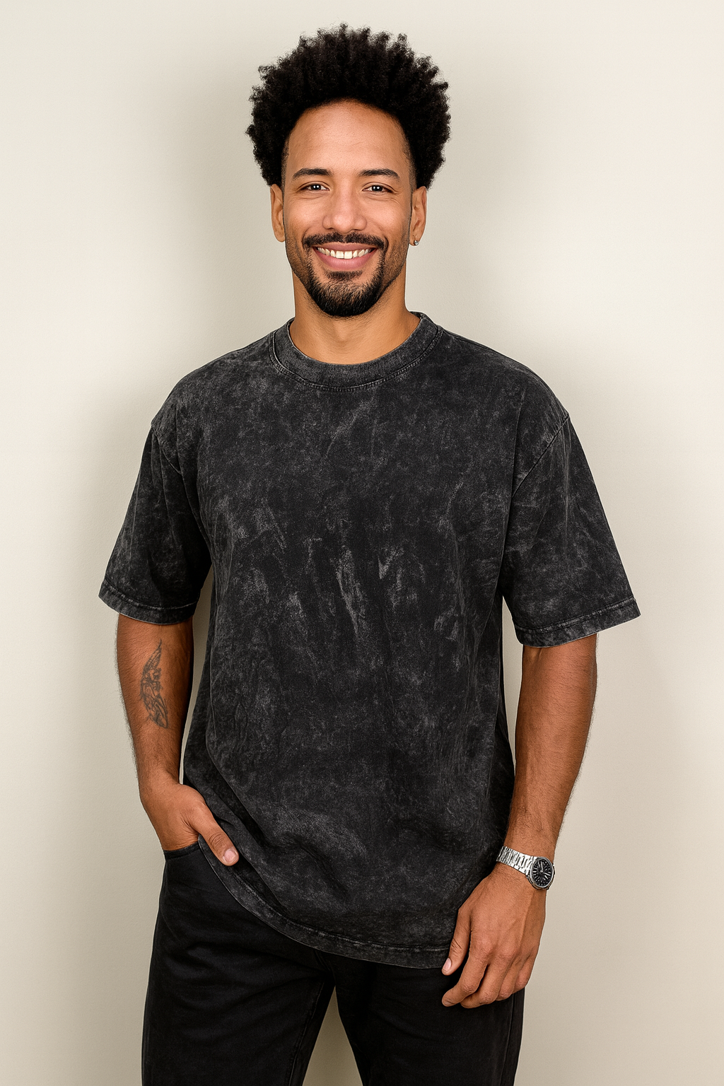 ACID WASH OVERSIZE GRIS OSCURO